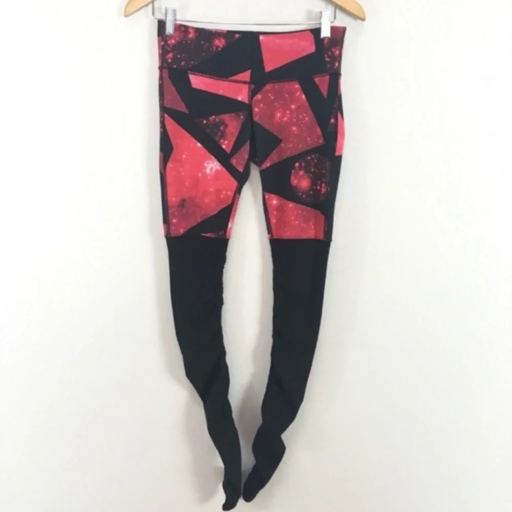 Alo Yoga Goddess Leggings Ribbed Red Black Women’s Size‎ XS